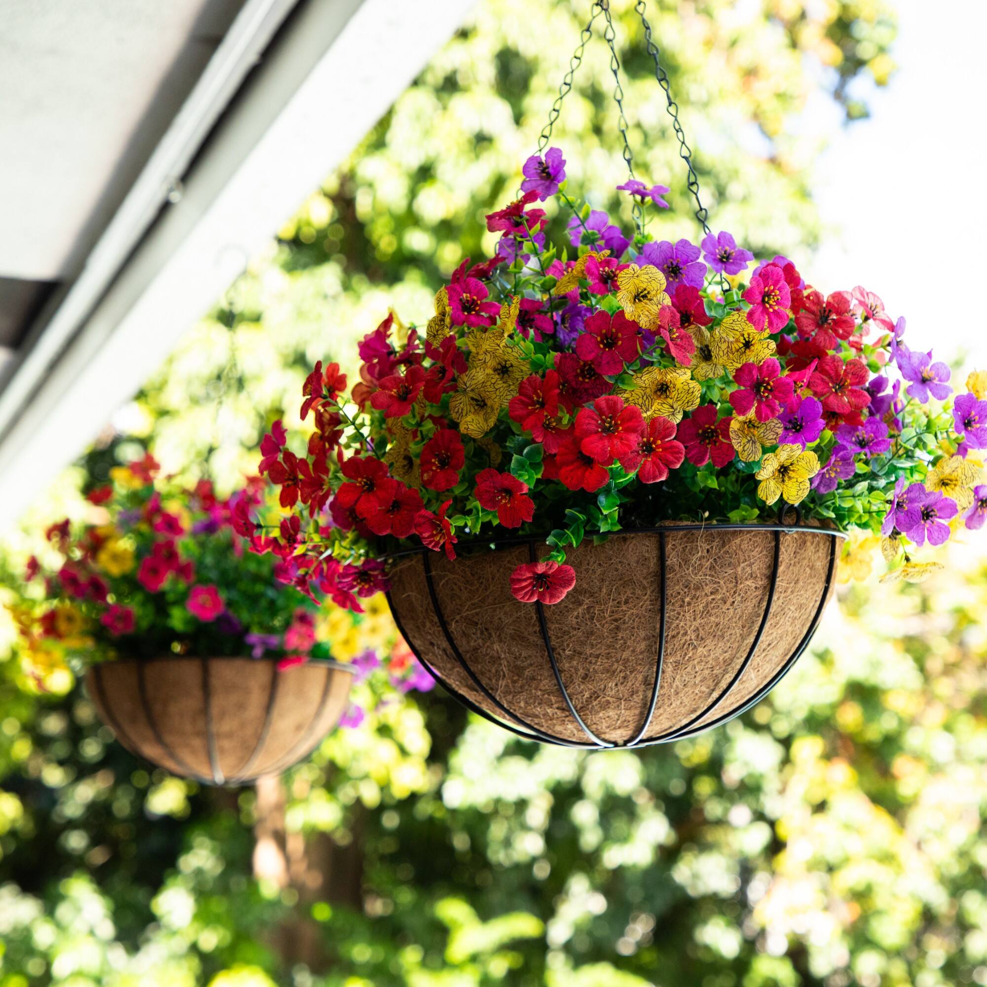24" UV Resistant Artificial Daisy Hanging Basket DIY Kit